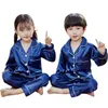 Pyjamas Children's Pyjama Set Ice Silk Spring and Autumn Girls Baby Long-Sleeved Thin Section Boys 'Home Wear Clothes Set Piyamas P001 230310