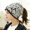 Korean Personality Star Pattern Caps For Women Autumn Winter Fresh Fashion Unisex Beanie Hat Multi-Function Pile Turban Accessories HCS206