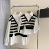 Семейные подходящие наряды Осень ParentChild Clothing Corean Style Fashion Fake Two Piece с длинным рукавом повседневная универсальная вязаная мама дочь 230310