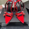 Designer women sandals red soles high pointed sexy cross strapping casual shoes 11cm heel strapping real leather soles women's shoes