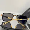 Luxus-Titanrahmen-Sonnenbrille, modische, dünne Bügel, Metall-Ovalrahmen, Vintage-Sonnenbrille im Schild-Stil für Mann und Frau, hochwertiges Etui mit Logo im Lieferumfang enthalten