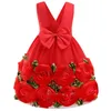 女の子のドレスベイビープリンセスウェディングパーティー子供キッズクリスマスコスチューム衣類幼児の花のストライプベスティド服