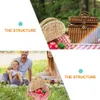 Storage Baskets Basket Picnic Storage Wicker Wovenrattan Hamper Bins Lids Flower Fruit Seagrass Baskets Willow Serving Bread Toy Bin Wedding 230310