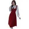 Robes décontractées fête boîte de nuit robe automne hiver élégant rouge long tricot pull manches mince bureau dame printemps 2023