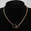 Choker Punk Hip Hop Thick Short Chain Circle Necklace Gold Color Stainless Steel Chokers Collar Women Neck Jewelry Party