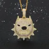 Pendentif Colliers Exquis Fashion Style de dessin animé Iced Out Zircon Animal Dog Collier pour hommes Hip Hop Rock Party Prom BijouxPendentif