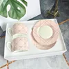 Cups Saucers Geometric Pattern Bone China Coffee And Set Of 2 European Style Porcelain Tea For Household Office Party