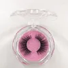 False Eyelashes Round Lash Case Regular Mink 5D Colorful Background Available