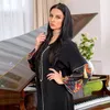 Lässige Kleider Tassel Kaftan Frauen marokkanischer Kaftan Vintage Djellaba Sfifa Diamond Kapuze Abaya Arabisch Muslim Dubai Saudi Black Abayas