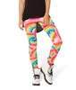 Kobiety legginsy seksowne kobiety nogawkowe tęczowe paski do druku fitness Leggins moda szczupła wysoka talia spodnie świąteczne prezent 230309