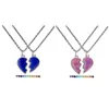 Pendant Necklaces 2Pcs Couple Heart Shaped Ornament Adorable Jewelry Gift Romantic Colorful Clavicle Daily Work Anniversary