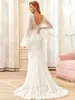 Wedding Dress Ever Pretty Dresses Elegant Lace Round Neck Long Pagoda Sleeves Wholesale 2023 Bridesmaid Vestido De Novia