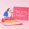 Presentkort 3D Pop Up Mothers Day Card Greating Flowers Floral Bouquet Mom Wife Birthday Anniversary Sympathy Gifts Z0310