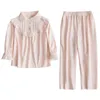 Pyjamas kinderen meid lolita roze pyjama sets.turndown kraag topspants.vintage peuter kinderen pyjama's set.royal stijl slaap loungewear 230310