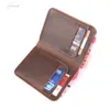 Vintage Men Leather Wallet Designer Purse Money No Zipper Wallet For Credit Cards Male Short Slim Purse Perse Portfolio M208V