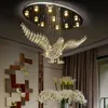 Żyrandole nowoczesne kryształowy żyrandol kreatywna lampa wisząca w pomieszczeniach do życia jadalnia sufit Cristal Lighting Optionk nierdzewna