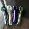 Farbe Knochenpfeife mit flachem Boden Großhandel Glasbongs Zubehör, Glas Wasserpfeife Rauchen