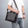 Bortkyror Herrens pu läder axel mode affärspåsar svarta handväskor för dokument läder bärbara kortkoller bärbara väskor för män arbetar 230309