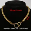 Choker Punk Hip Hop Thick Short Chain Circle Necklace Gold Color Stainless Steel Chokers Collar Women Neck Jewelry Party