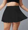 Women Sport Plus Size Yoga Skirts Running Shorts Solid Color Pleated Tennis Golf Skirt Anti Exposure Fi Short Skirt