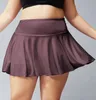 Women Sport Plus Size Yoga Skirts Running Shorts Solid Color Pleated Tennis Golf Skirt Anti Exposure Fi Short Skirt