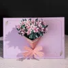 Gift Cards 3D Mothers Day Pop Up Card Thanksgiving Birthday Anniversary Gift 3D Bouquet Greeting Cards For Mom Wife Z0310