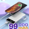 20000mah Portable Charging Power Banks Fast Charging Pover Bank med 2.1A Externt batteripaket för iPhone 12Pro Xiaomi Huawei