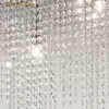 샹들리에 현대 미니멀리스트 클리어 크리스탈 스트링 샹들리에 라이트 LED 라운드 플러시 마운트 마운트 램프 홈 데코 식탁 주방 섬 침실
