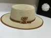 Designer Chapeau De Paille Gentleman Cap Large Bord Chapeaux Top Soleil Chapeau De Mode Tricoté Chapeau Cap Pour Hommes Femme D'été En Plein Air Plage Chapeaux