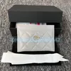 Classic Flap äkta läderdesigners Womens Men Pures Card Holder Passport Plånböcker med original Box Mini Cardholder Hotstest Caviar Lambskin Purse Key CC Luxury