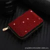 Diamond Zippered Wallet Small Ins Women's Short Card Bag Luxurious Large Capacity Multiple Card Slots 230310