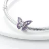Pandora Oryginalne S925 Pure Srebrny Balon na gorące powietrze i kwiat motyl z urokami odpowiednią do bransoletki DIY Biżuteria mody