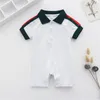 Neugeborenen Baby Strampler Mädchen und Jungen Kurzarm Baumwolle Kleidung Designer Marke Brief Drucken Säuglingsbabyspielanzug Kinder Pyjamas