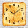 Wall Clocks Gourmet Home Decor Realistic Toasted Bread Wall Clock Bakery Sign Bread Dining Room Wall Art Silent Quartz Kitchen Wall Clock 230310