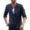 Camisetas masculinas Men t-shirt linho festas de lapela de moda de moda de vestido social camisa impressão 3D Camisa Pullovers Flower Flower