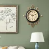 Horloges murales Grande montre décorative 3d mur maison Design inhabituel luxe doré Hall montre mur Vintage Ofertas Envio décoration maison TY30YH 230310