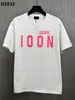 D2 DSQ ICON GG Men's T-Shirts Mens Designer T Shirts Black White Men Summer Fashion Casual Street T-shirt Tops Short Sleeve Plus Size M-XXXL D2838