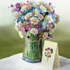 Presentkort 3D Flower Bouquet Card Popup gratulationskort för födelsedag Mothers Day Graduation Wedding Anniversary Tack Vykort Z0310