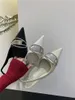 Zapatos de vestir para mujer Sandalias con temperamento Zapatos planos con punta en punta Mocasines con hebilla de metal a la moda