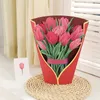 Gift Cards Pop Up Flower Bouquet Greeting Card For Mothers Day Gifts 3D ThreeDimensional Flower Bouquet Greeting Card Party Accessories Z0310