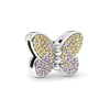 2023 Women's Sterling Silver Pandora Charm Love Butterfly Moon Style Fixed Buckle Beaded Accessories Beads