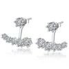 Earing Zircon Six Claw Nail Women's Earrings Back Hanging Simple Korean Fashion Silver Ear Jewelry