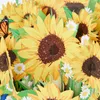 Cartes-cadeaux 3D Pop Up Fleur Carte De Voeux De Mariage Fête Des Mères Pâques Cartes Postales Tournesol Grandeur Nature Bouquet Z0310