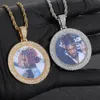 Custom Photo Pendant Necklaces sculptable Bling Zircon Memorial Frame Medal Pendants Sport Jewelry