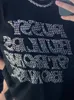 T-shirt Femme Punk Vintage Lettre Goth Graphique T-shirt Femmes Y2K Style Oversize Oneck Tshirt Noir Streetwear Manches Courtes 230310
