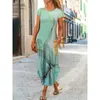 Robes décontractées nouveau col rond poche manches courtes tendance imprimé Maxi pour femmes bohème A-LINE mi-mollet été Boho Y2302