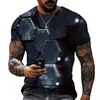 Mens Tshirts 3D T för män mode hip hop oneck kort ärm toppar abstrakt harajuku tshirts överdimensionerade tees man kläder 230310