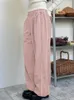 Damesbroek capris weeke veter roze laadbroek hoge taille y2k streetwear side streep baggy joppants vrouwen rechte casual broek Koreaanse stijl L230310