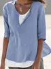 女性用Tシャツ女性用Tシャツトップ2023秋の冬コットンリネン半袖カジュアルルーズファッションソリッドストリートウェアレディースブラウス