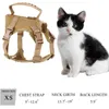 Cat Collars Leads Adjustable Harness Vest With Handle Military Pet Training Mesh For Small Dogs Outdoor Walking 230309
